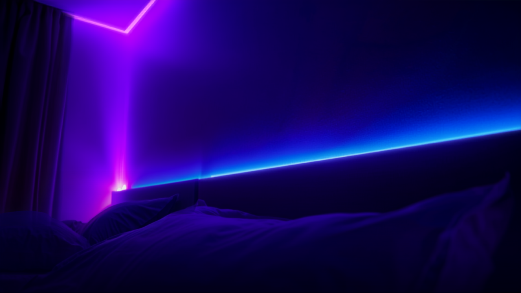 OMYELEGANCE bedroom LED glow lifestyle photo