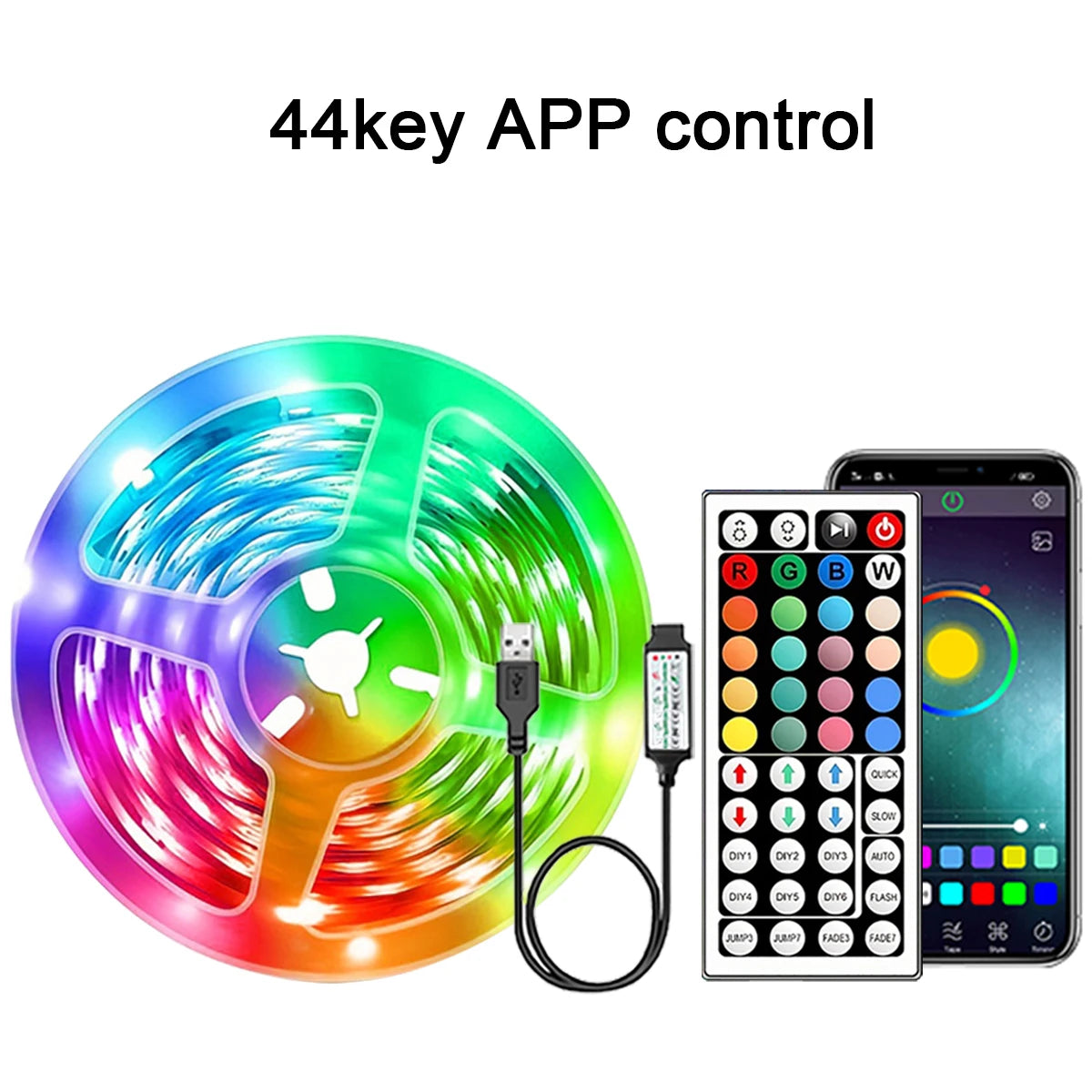 RGB LED Strip Lights - App Controlled Mood Lighting