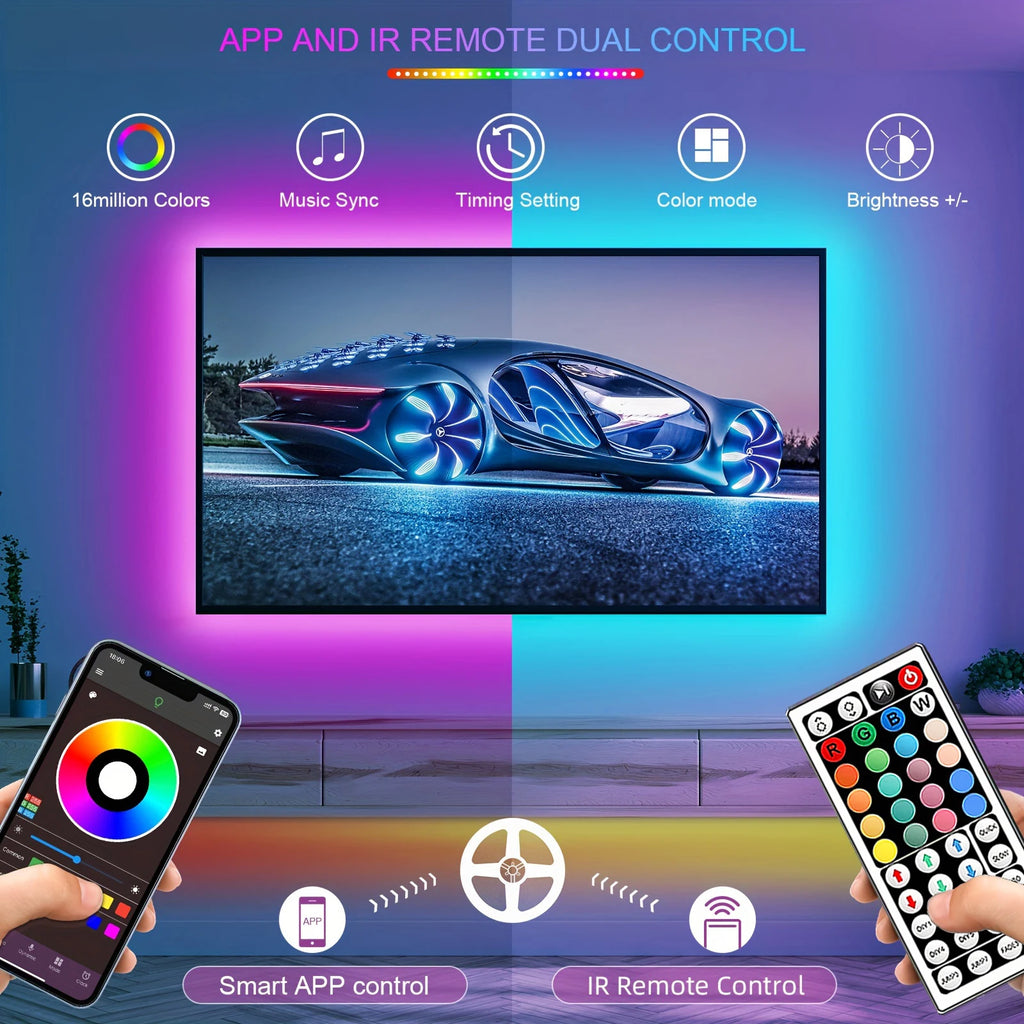 RGB LED Strip Lights - App Controlled Mood Lighting