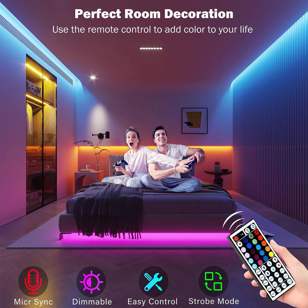 RGB LED Strip Lights - App Controlled Mood Lighting