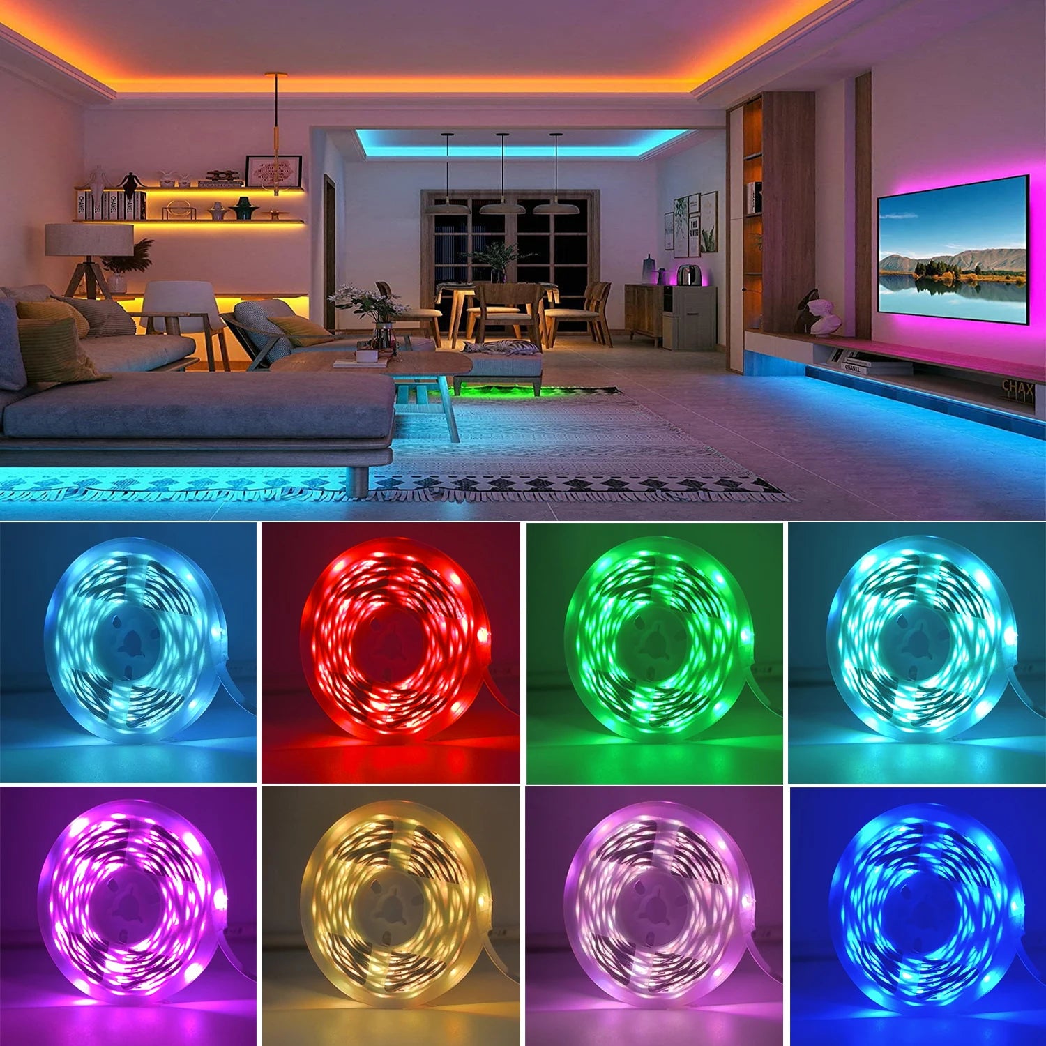 RGB LED Strip Lights - App Controlled Mood Lighting